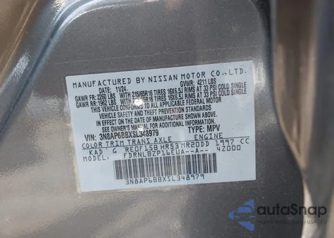 2025 Nissan Kicks S Intelligent Awd из США, поврежденный, VIN 3N8AP6BB5SL347822